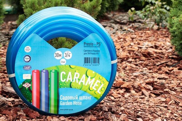 Шланг поливочный Presto-PS силикон садовый Caramel ++ (синий) диаметр 1/2 дюйма, длина 50 м (CAR B-1/2 503)
