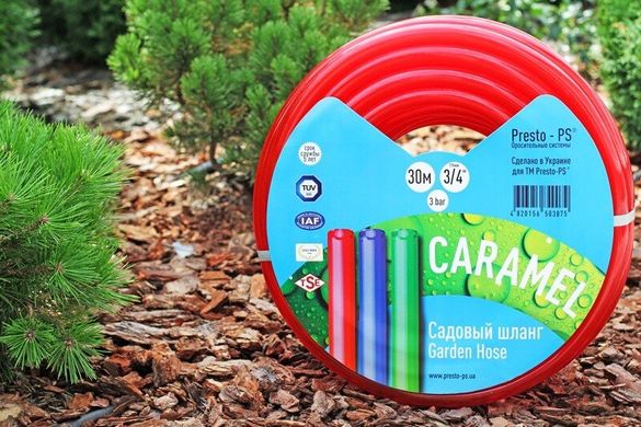 Шланг поливочный Presto-PS силикон садовый Caramel ++ (красный) диаметр 1/2 дюйма, длина 50 м (SE-1/2 503)