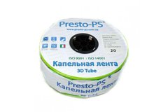 Капельная лента Presto-PS эмиттерная 3D Tube капельницы через 20 см, расход 2.7 л/ч, длина 2000 м, в упаковке - 1 шт. (3D-20-2000)