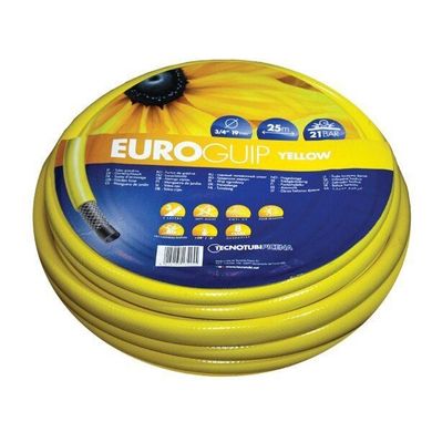 Шланг садовый Tecnotubi Euro Guip Yellow для полива диаметр 1/2 дюйма, длина 20 м (EGY 1/2 20)