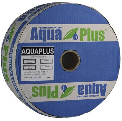 Капельная лента "Aqua Plus" 500м, расстояние капельниц 10 см, 8mil