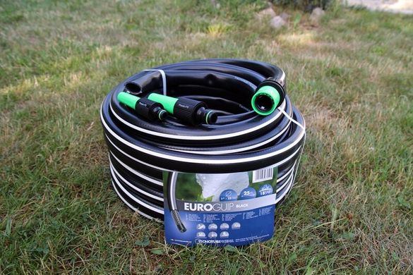 Шланг садовый Tecnotubi Euro Guip Black для полива диаметр 1 дюйм, длина 25 м (EGB 1 25)